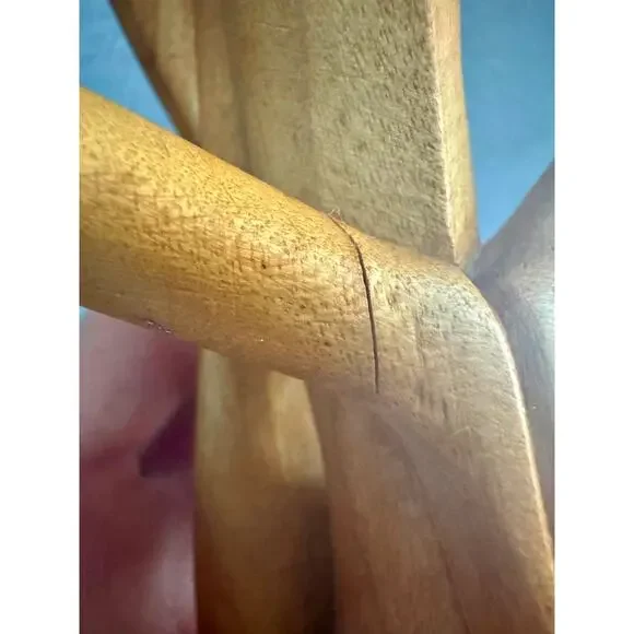 Vintage Hand-Carved Wooden Meditating Figure, Seated Pose